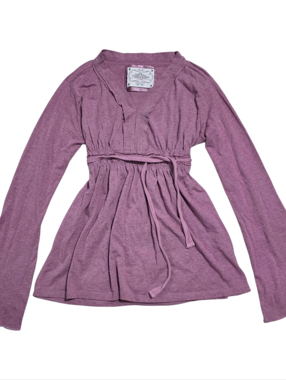 Old navy vintage purple bell sleeves babydoll with attached tie
